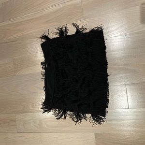Black fringe skirt